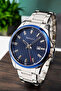 Original Blue Navy Blue Silver Men's Wristwatch with Calendar 190016 - 2