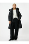 Extra Long Inflatable Coat with Faux Fur Detail, Hood, Belt and Wind Cover