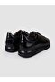 100% Genuine Leather Black Lace-Up Men's Sports Shoes - 3