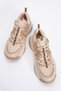 LEONA Beige Women's Sports Sneakers - 2