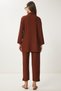 Women's Brown Kimono Pants Knitted Set BY00050 - 8