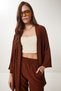 Women's Brown Kimono Pants Knitted Set BY00050 - 4