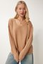 Women's Biscuit V-Neck Knitwear Sweater Za00063 - 3