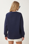 Women's Navy Blue Teddy Bear Embroidered Embossed Knitted Sweatshirt We00001 - 5