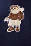 Women's Navy Blue Teddy Bear Embroidered Embossed Knitted Sweatshirt We00001 - 4