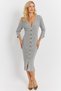 Women's Gray Knitwear Midi Shirt Dress Yv274 - 3