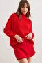 Women's Red Sleeve Detailed Turtleneck Sweater Kzk- 19000927 - 4