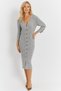 Women's Gray Knitwear Midi Shirt Dress Yv274 - 7