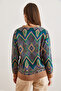 Women's Camel Kilim Pattern Knitwear Sweater Kzk-19000869 - 6