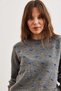 Women's Gray Pompom Knitwear Sweater Kzk-19000923 - 5