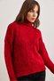 Women's Burgundy Turtleneck Soft Textured Knitwear Sweater Kzk- 19000892 - 4