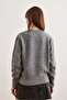 Women's Gray Crew Neck Soft Texture Basic Knitwear Sweater Kzk- 19000845 - 5