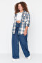 Mavi Yüksek Bel Geniş Paça Comfort/Orta Esnek Büyük Beden Wide Leg Jeans TBBAW23CJ00020