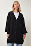 Women's Black Balloon Sleeve Oversize Knitwear Cardigan DD01033 - 5