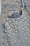Blue Pearl Detailed Rhinestone Regular Waist Barrel Jeans Twoss25Je00028 - 7