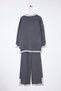 Anthracite Color Block Knitwear Cardigan Pants Top and Bottom Set Tctaw25Us00019 - 10
