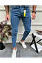 Men's Straight Blue Italian Cut Jeans Pants Ç1099