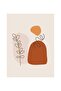 Hari̇kabi̇rev | Brown-Orange Minimalist Bohemian Leaf Set | Framed Glass Table 3 Pieces Vertical - 2