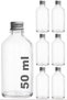 50 ml Transparent Metal Silver Cap Shot Bottle 50 Cc Cologne Fragrance Gift White Glass Bottle 6 Pieces