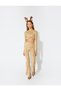 Shiny blouse with ruched sides, tie-up detail, long sleeves, and crew neck.