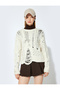 X Selected by Şahika Ercümen - Long Sleeve Crew Neck Stone Embellished Openwork Knit Sweater - 3