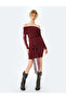Madonna Neckline Off-The-Shoulder Tulle Mini Dress with Lacing Detail