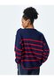 Button Detailed Striped Oversize Knitwear Sweater - 4