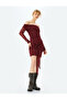 Madonna Neckline Off-The-Shoulder Tulle Mini Dress with Lacing Detail - 2
