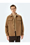 Clamshell Pocket Buttoned Long Sleeve Regular Fit Stamp Shirt Jacket - 3