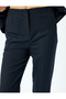 Slim Fit High Waist Cigarette Striped Trousers - 5