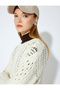 X Selected by Şahika Ercümen - Long Sleeve Crew Neck Stone Embellished Openwork Knit Sweater - 2
