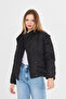 Women's Detachable-Sleeve Windproof Black Puffer Winter Coat Parka - 5
