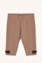 Square Collar Ruffle Sleeve Polka Dot Brown Polka Dot Color Girl's Tights Set - 5