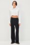 Ribbed Wide Leg Elastic Waist Comfortable Fit Knitted Trousers - 7