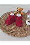 Red Newborn Gift Baby Hand Knitted Acrylic Wool Slippers with Bow for Birth Anniversary 0-6 Months - 3