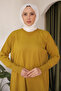 K. Oil Green Crew Neck Mercerized Casual Knitwear Tunic - 6