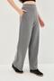 Straight Cut Elastic Waist Pocket Comfortable Fit Knitted Glitter Trousers - 3