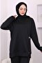 Black Zipper Detailed Scuba Set - 3