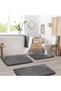3-Piece Bath Mat Set Toilet Seat Plush Soft Washable Anthracite (50X80-40X60-40X50)