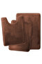 3-piece bathroom mat set toilet front plush soft washable brown (50x80-40x60-40x50) - 2
