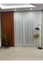 Ecru Colored, Modern and High Quality Bamboo Plus Matte Tulle Curtain - 1/3 Thick Pleat - 3