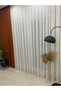 Ecru Colored, Modern and High Quality Bamboo Plus Matte Tulle Curtain - 1/3 Thick Pleat - 4
