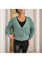 Women’s Long Sleeve Button Detail Knit Blouse - 6