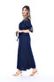 Summer Woven Embroidered Detail Straw-Belted Long Dress - 5