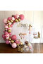50 Pieces Metallic Party Balloon Pink - White - Gold + 5 Mt Balloon Chain - 3