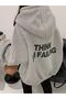 Gray Oversize Women's Sweatshirt - m Printed