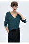 Lureks fabric V-neck sweater