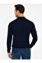 Navy Blue Slim Fit Polo Neck Basic Knitwear Sweater 50237054-Vr033 - 4
