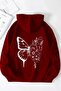 Black Oversize Women's Floral Butterfly Pattern