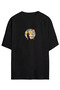 Unisex Printed Oversize T-Shirt - Black